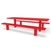 Red Wabash Valley Signature Multi-Pedestal 8 ft Diamond Inground Picnic Table in plastisol-coated steel, model SG206D, bulk picnic tables