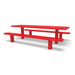Red Wabash Valley Signature Multi-Pedestal 8 ft Perforated Inground Picnic Table in plastisol-coated steel, model SG206P, picnic tables wholesale