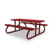 Red Wabash Valley Signature Portable Picnic Table, red top, seats and frame, 6' Standard, Perforated pattern, outdoor lunch table