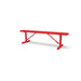 Red Wabash Valley Signature Steel Backless Bench, Diamond, 6' Portable with braced legs, solid red, plastisol-coated steel, outdoor seating bench