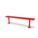 Red Wabash Valley Signature Steel Backless Bench, Diamond, 6' Surface Mount base plates, solid red, plastisol-coated steel, outdoor seating bench
