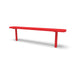 Red Wabash Valley Signature Steel Backless Bench, Perforated, 6' Inground posts, solid red, plastisol-coated steel, commercial seating bench