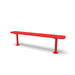 Red Wabash Valley Signature Steel Backless Bench, Perforated, 6' Surface Mount base plates, solid red, plastisol-coated steel, team bench