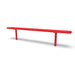Red Wabash Valley Signature Steel Backless Bench, Perforated, 8' Inground posts, solid red, plastisol-coated steel, long outdoor bench