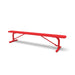 Red Wabash Valley Signature Steel Backless Bench, Perforated, 8' Portable with braced legs, solid red, plastisol-coated steel, outdoor bench without back
