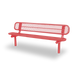 Red Wabash Valley Signature Steel Bench, Diamond seat and back, Inground legs, outdoor bench with back