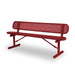 Red Wabash Valley Signature Steel Bench, Perforated seat and back, portable frame with braces, outdoor metal bench