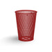 Red Wabash Valley Tapered Trash Receptacle, tapered diamond expanded metal body, plastisol coated, model LR350D, city trash can