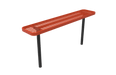 Red MyTCoat Sports Bench Without Back Expanded Metal Studio Image Inground Mount 