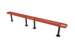 Red MyTCoat Sports Bench Without Back Expanded Metal Studio Image Surface Mount 10 foot