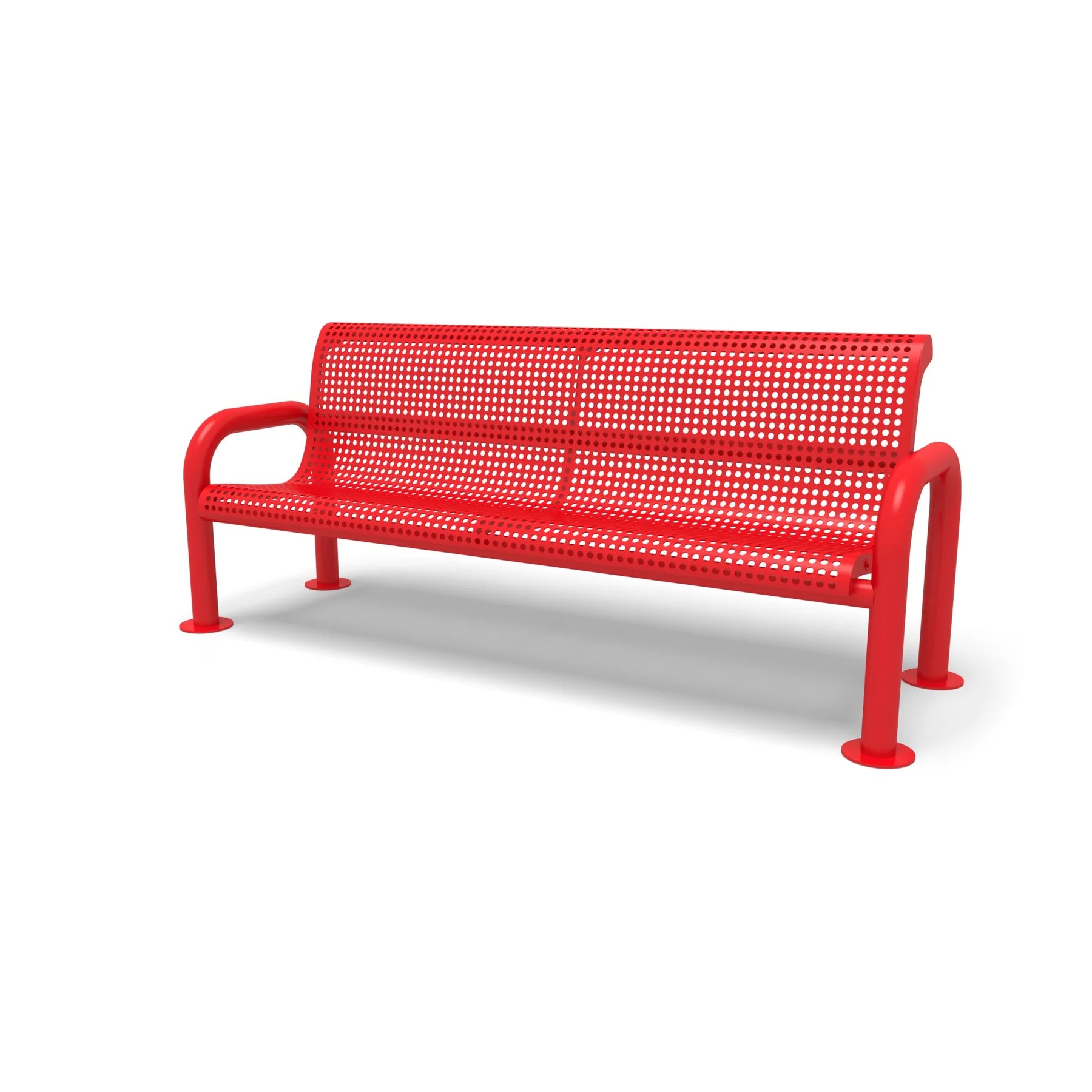 Red Wabash Valley Contemporary Perforated Steel Bench Surface Mount Studio Image