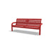 Red Wabash Valley Contemporary Perforated steel Memorial Bench with Inground Mount studio image