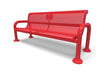 Red Wabash Valley Contemporary Perforated steel Memorial Bench with Surface Mount studio image