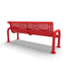Red Wabash Valley Contemporary Ribbed Steel Bench Surface Mount Studio Backside image
