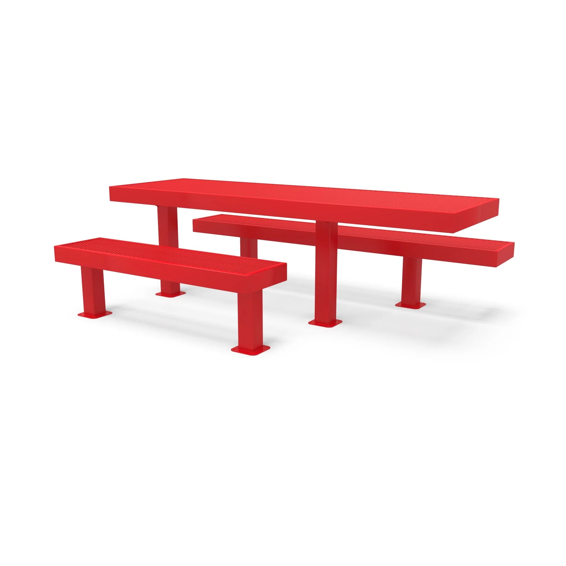 Red Wabash Valley Designer Diamond Metal Picnic Table with ADA Seat