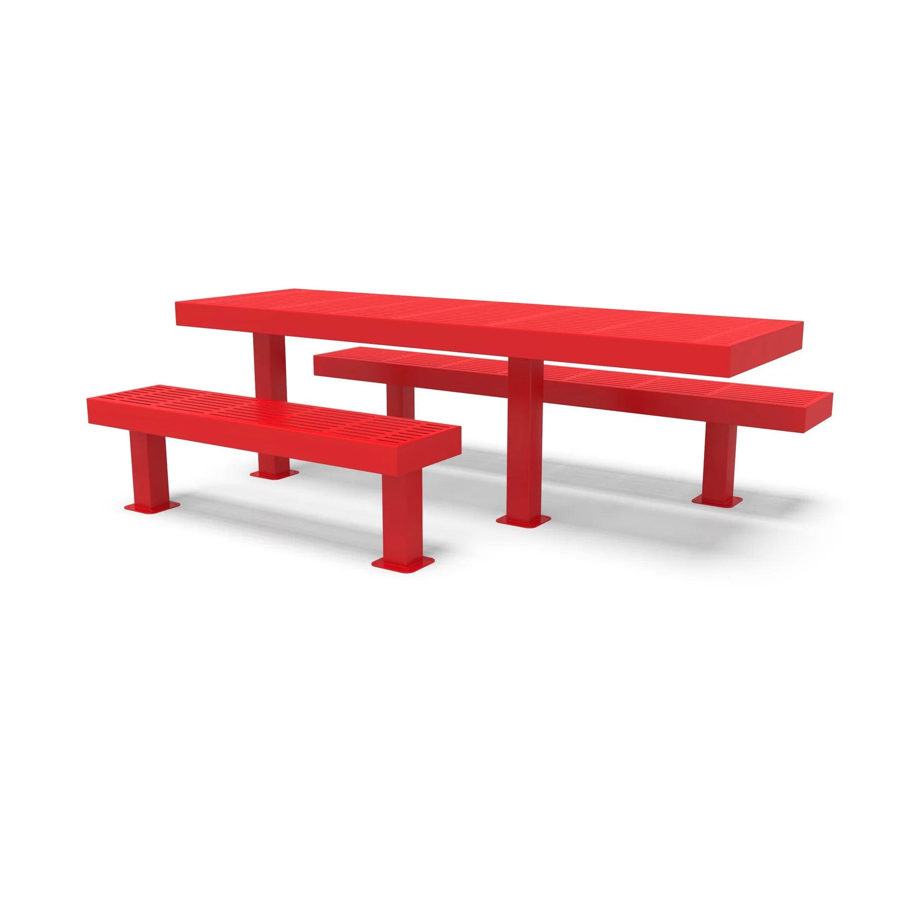 Red Wabash Valley Designer Traditional Metal Picnic Table with ADA Seat