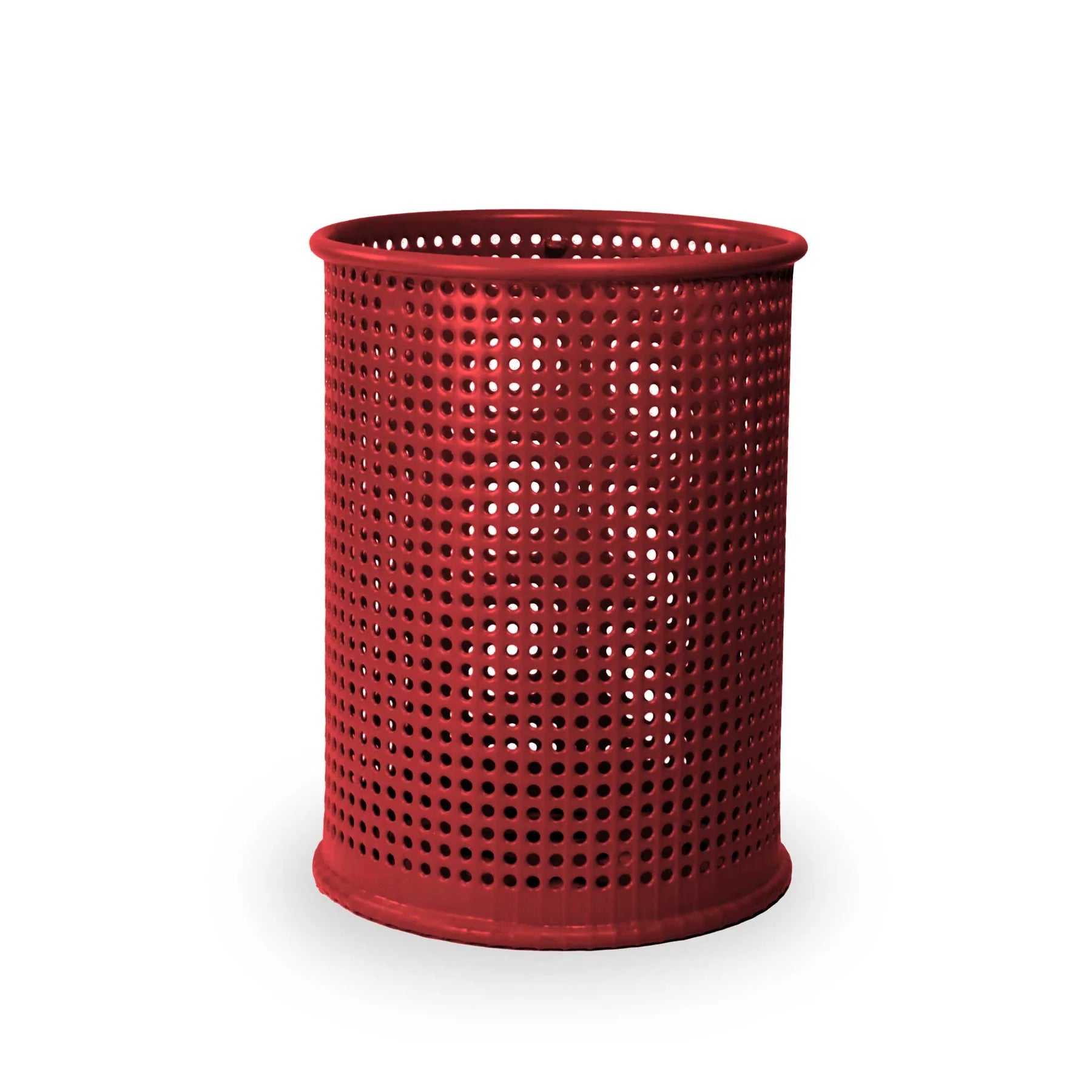 Red Wabash Valley Signature Perforated Commercial Trash Receptacle
