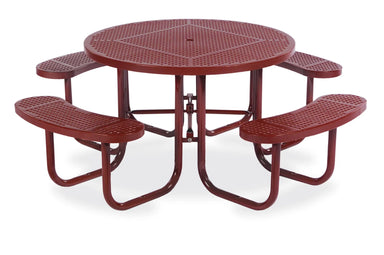 Red Wabash Valley Signature Round Perforated Metal Portable Picnic Table