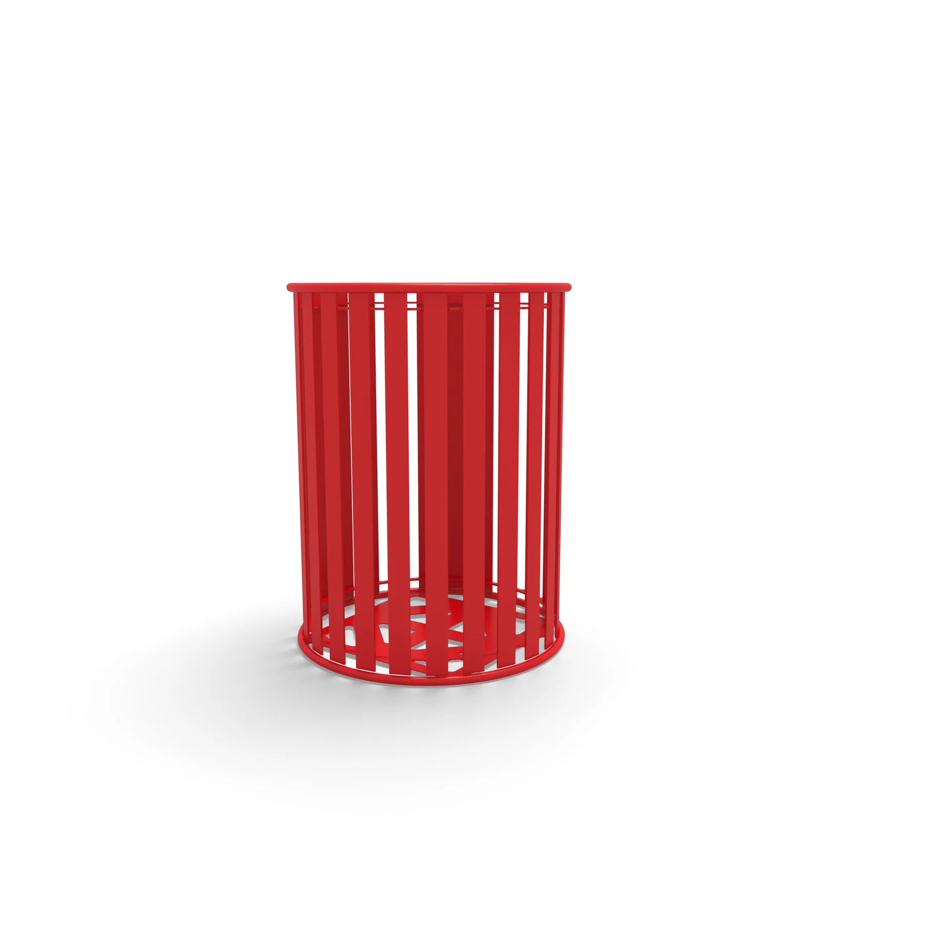 Red Wabash Valley Signature Slatted Commercial Trash Receptacle