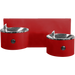 Red Willoughby Double Wall-Mounted Drinking Fountain Studio Image