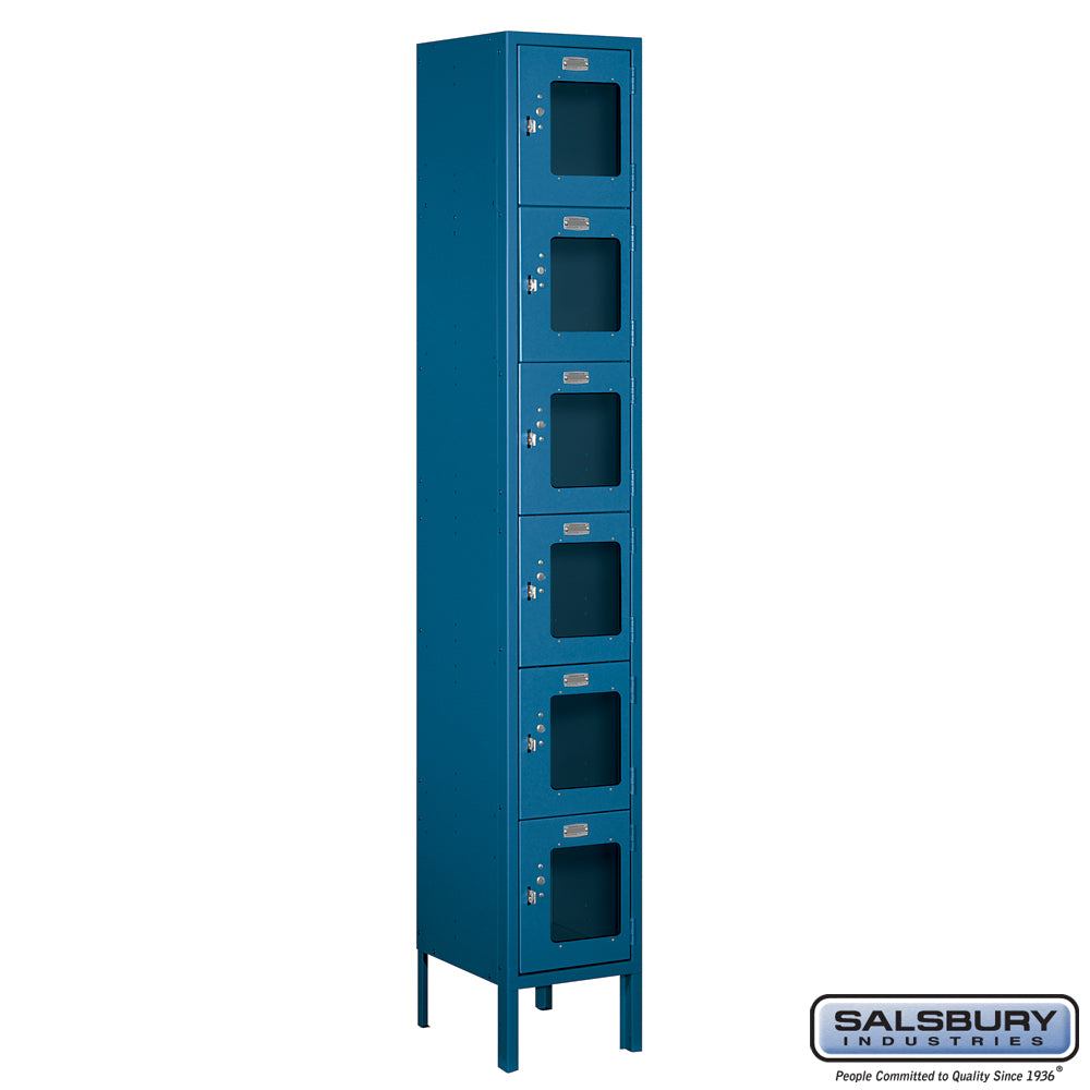 12" Wide Six Tier Box Style See-Through Metal Locker - 1 Wide - 6 Feet High - 12 Inches Deep