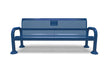 Blue Wabash Valley Contemporary Perforated steel Memorial Bench with surface mount