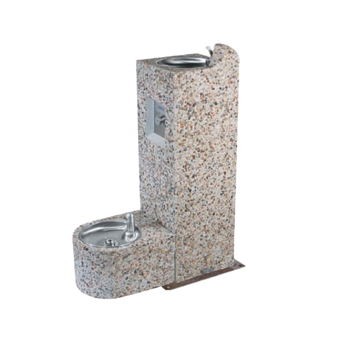 Aggregate Drinking Fountain w/ Pet Bowl