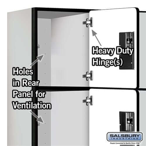 Salsbury 12-Door 4 Tier Designer Wood Locker Features Image
