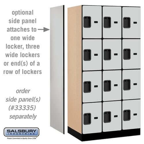 Salsbury 12-Door 4 Tier Designer Wood Locker Side Panel Example Image