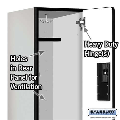 Salsbury 2-Door 2 Tier Designer Wood Locker Features