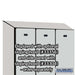 Salsbury 3-Door Single Tier Designer Wood Locker Side Panel and Sloping Hood Installed Example Photo