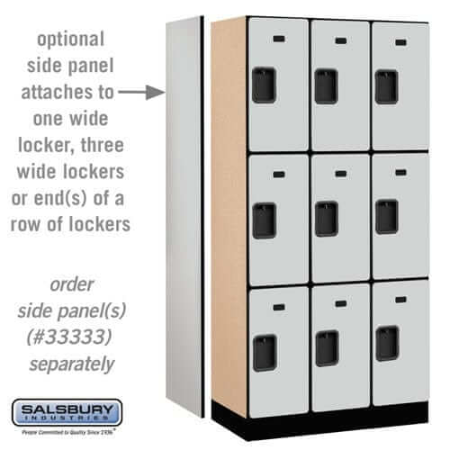 Salsbury 3 Tier 9-Door Designer Wood Locker Optional Side Panel Example Image