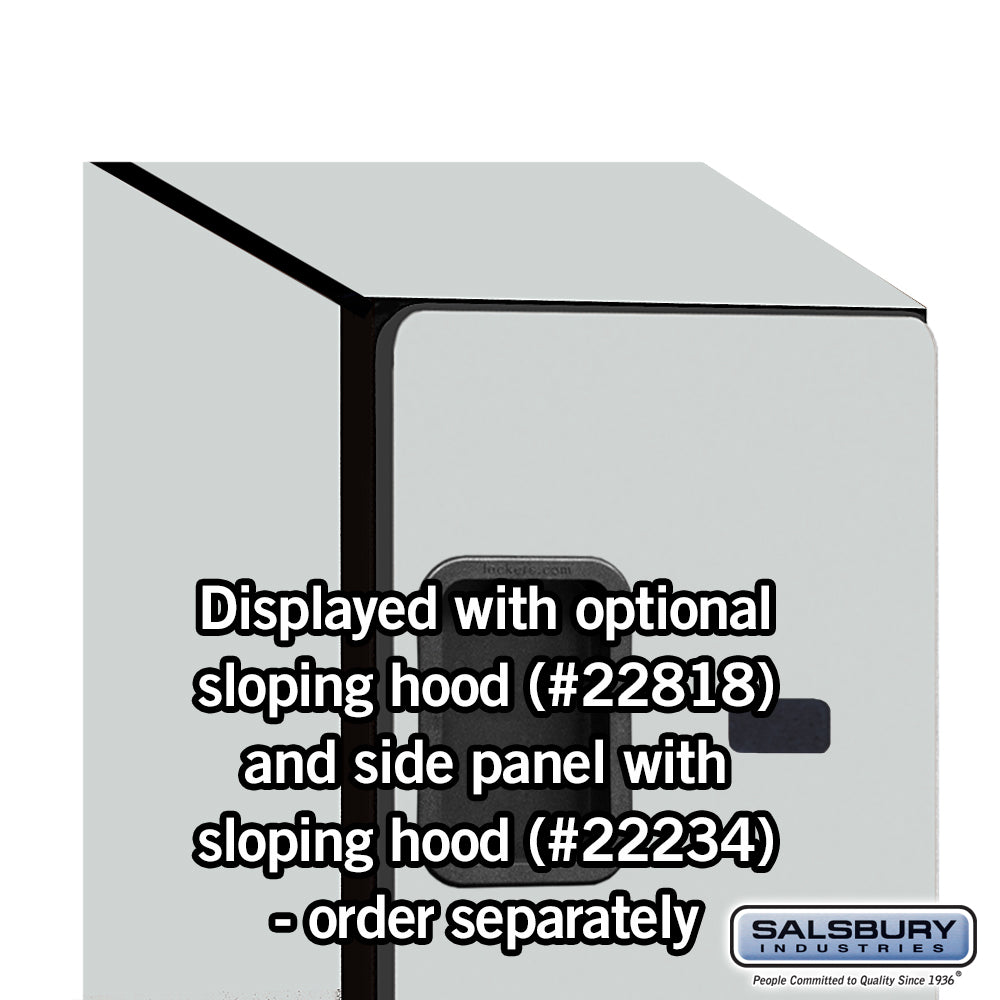 Salsbury 4 Tier 4-Door Designer Wood Locker Side Panel and Sloped Hood Installed Example Image 