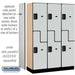 Salsbury 6-Door 2 Tier Designer Wood Locker 'S' Style Side Panel Example Photo