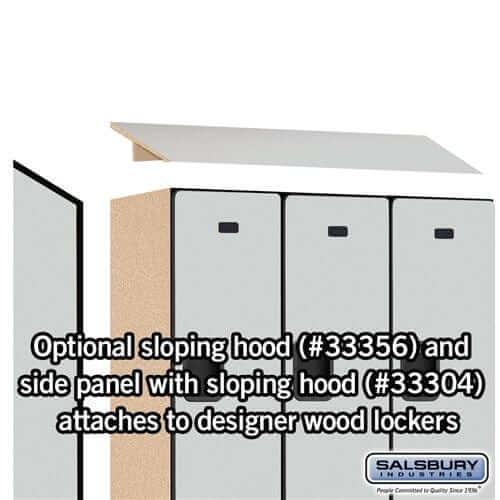 Salsbury 6-Door 2 Tier Designer Wood Locker Side Panel And Sloped Hood Example Photo
