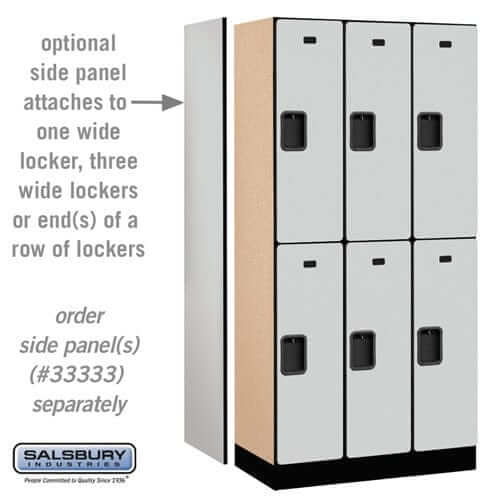Salsbury 6-Door 2 Tier Designer Wood Locker Side Panel Example Photo