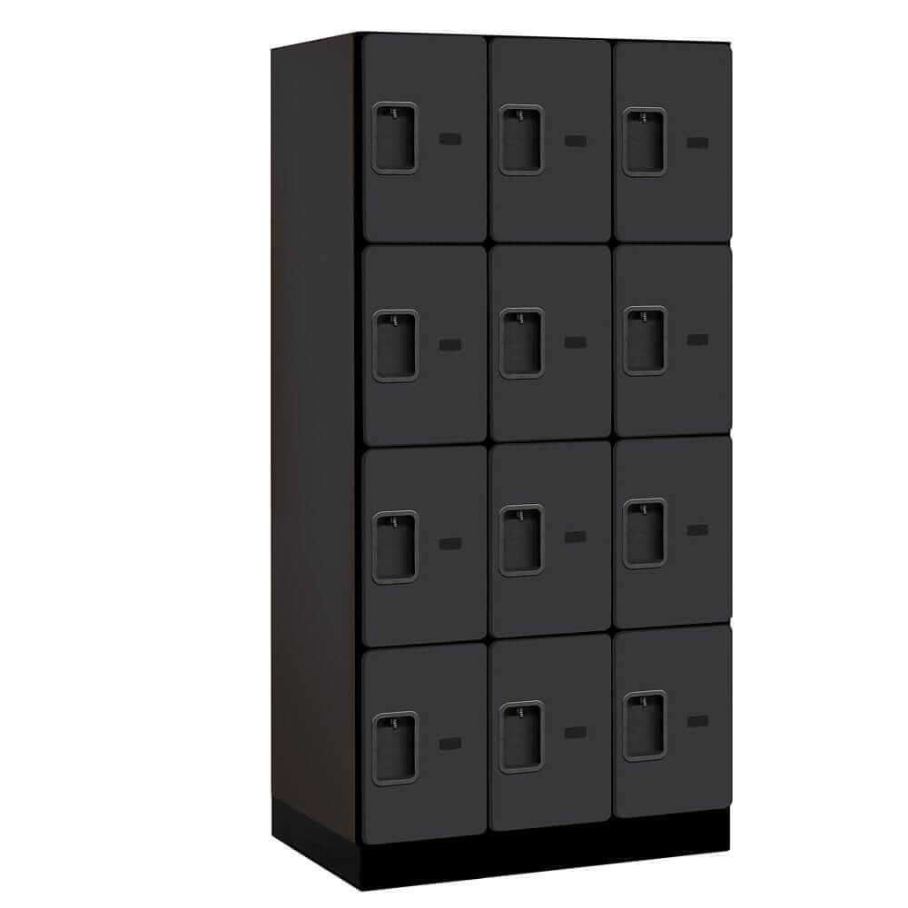Salsbury Black 12-Door 4 Tier Designer Wood Locker Studio Image