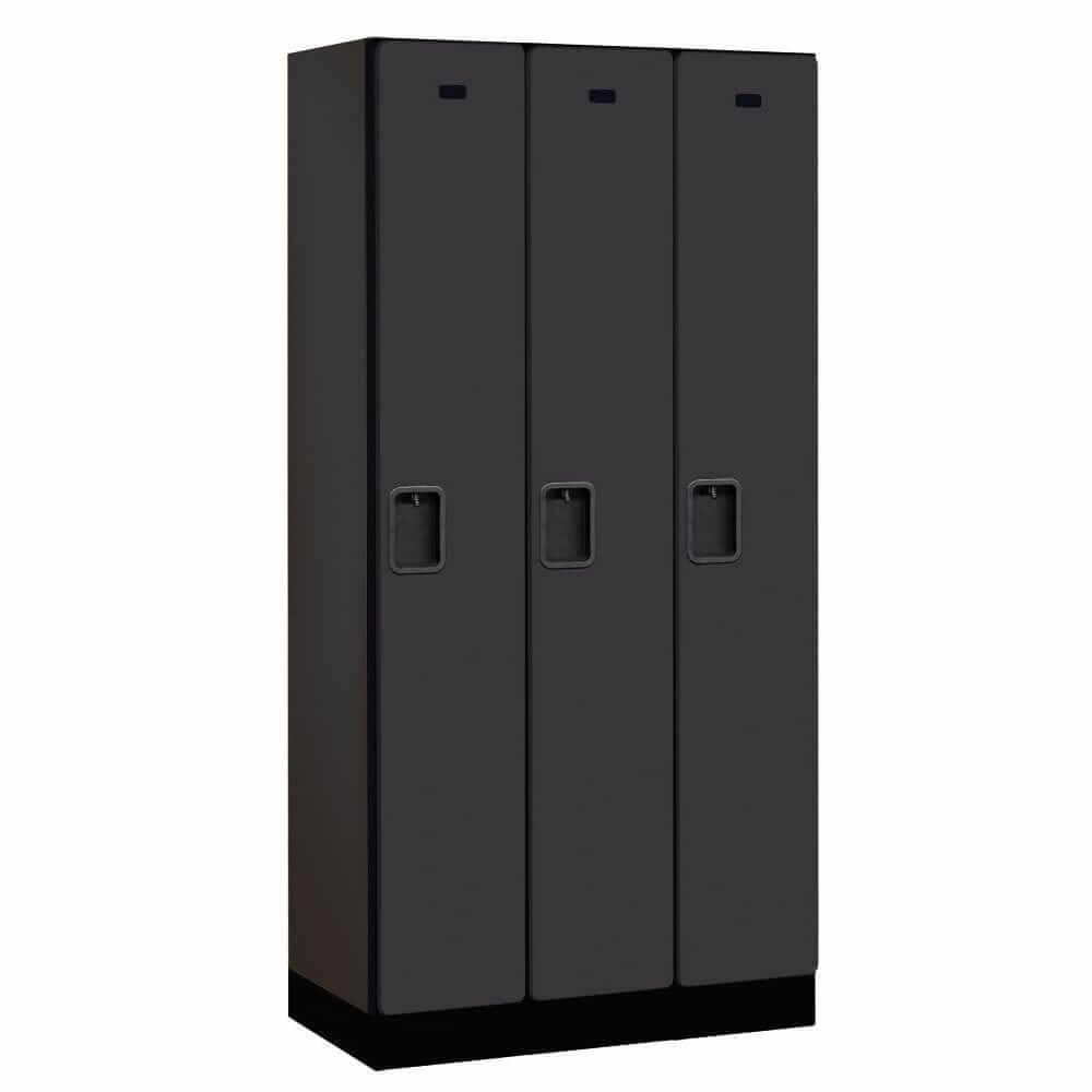Salsbury Black 3-Door Single Tier Designer Wood Locker 