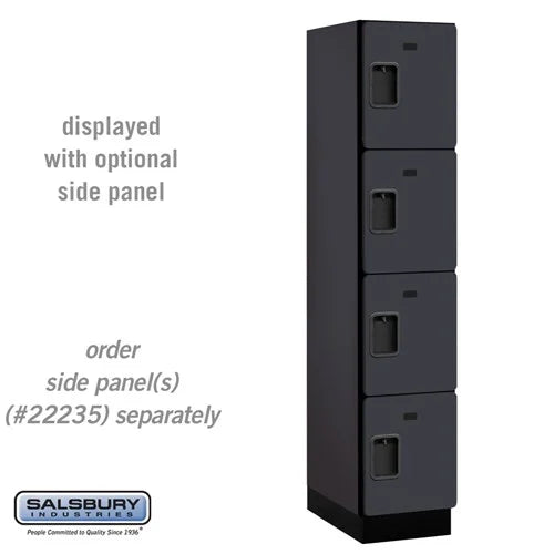 Salsbury Black 4 Tier 4-Door Designer Wood Locker Optional Padlock Image 