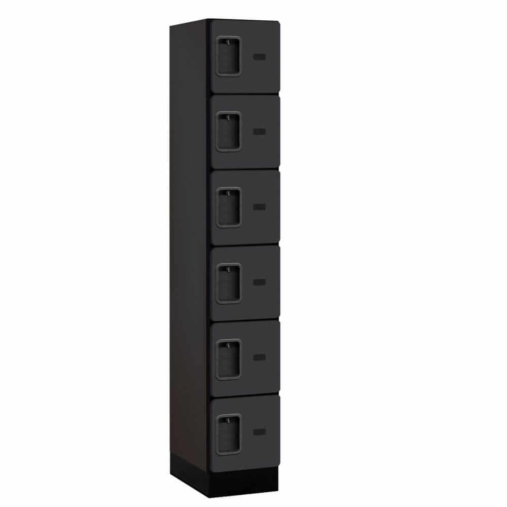 Salsbury Black 6-Door 6 Tier Designer Wood Locker Studio Image