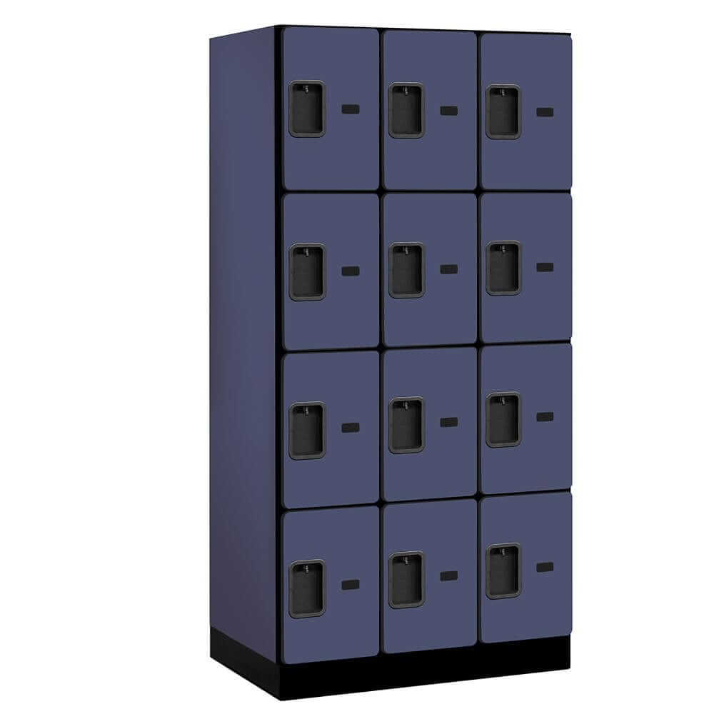 Salsbury Blue 12-Door 4 Tier Designer Wood Locker Studio Image