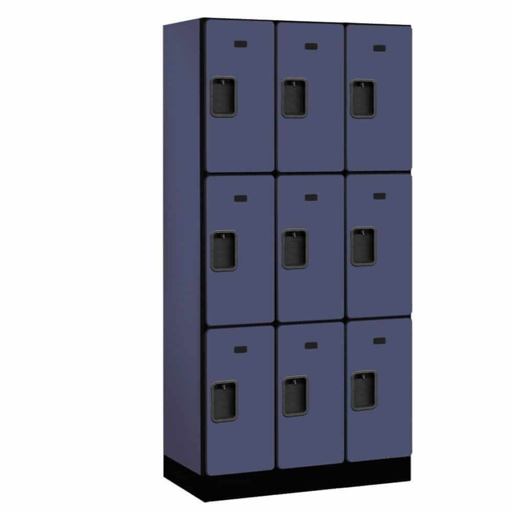 Salsbury Blue 3 Tier 9-Door Designer Wood Locker