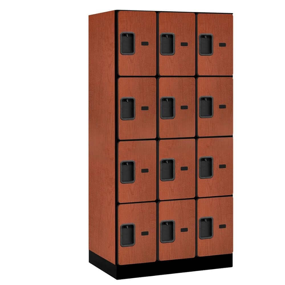 Salsbury Cherry 12-Door 4 Tier Designer Wood Locker Studio Image