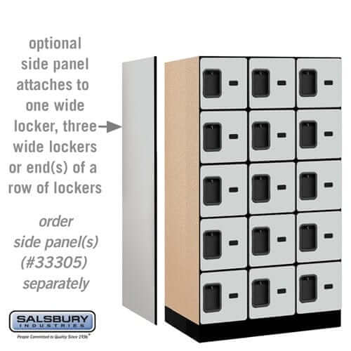 Salsbury Gray 5 Tier 15-Door Designer Wood Locker Side Panel Example Image
