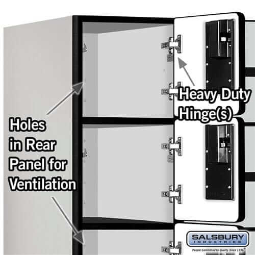 Salsbury Gray 5 Tier 15-Door Designer Wood Locker Features Image