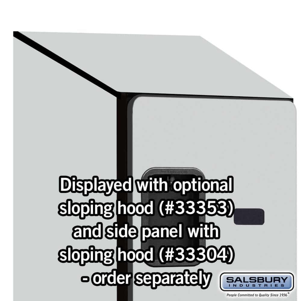 Salsbury Gray 6-Door 6 Tier Designer Wood Locker Side Panel and Sloped Hood Installed Image