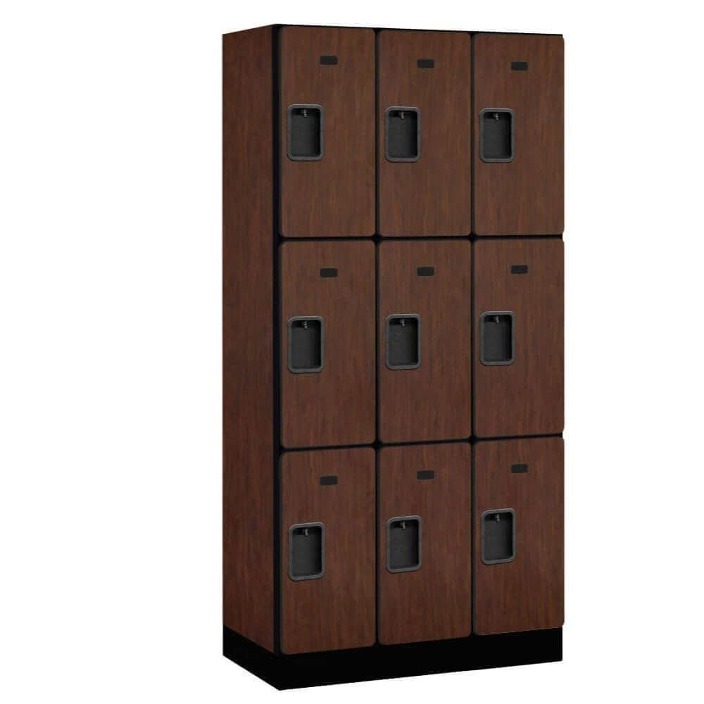 Salsbury Mahogany 3 Tier 9-Door Designer Wood Locker