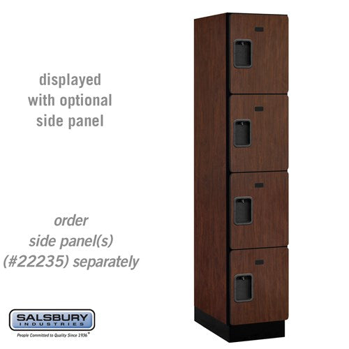 Salsbury Mahogany 4 Tier 4-Door Designer Wood Locker Optional Padlock Image 