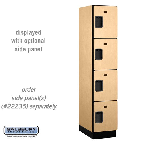 Salsbury Maple 4 Tier 4-Door Designer Wood Locker Optional Padlock Image 