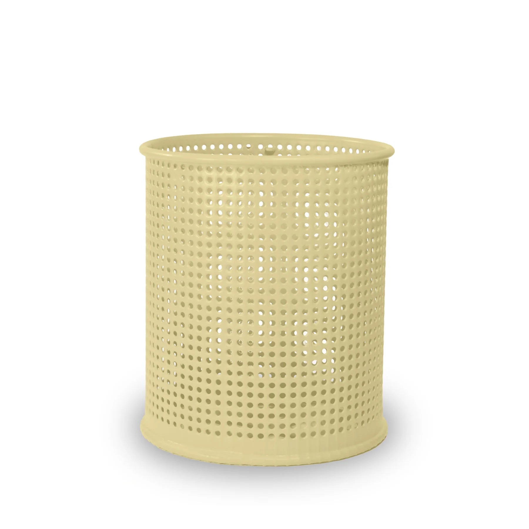 Sand Wabash Valley 55 Gal. Commercial Trash Receptacle, perforated body, plastisol coated, model LR355P, large outdoor trash can